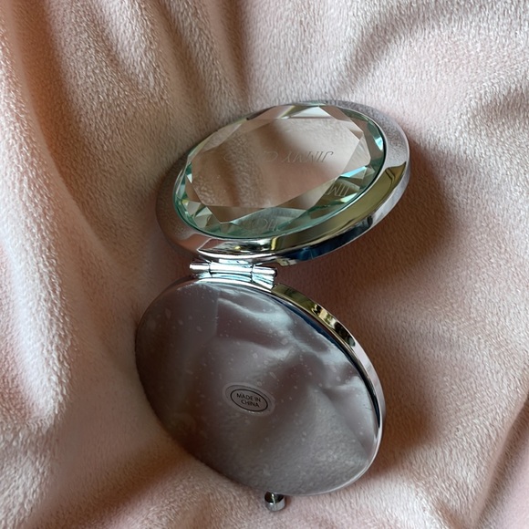 RARE Jimmy Choo shoes faceted magnifying pocket purse mirror compact w/ dust bag - Picture 8 of 9